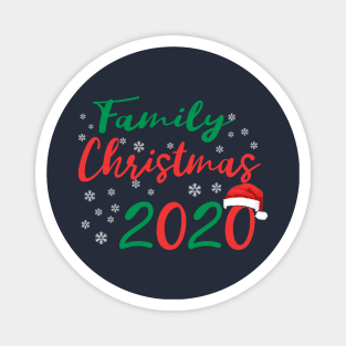 Family Christmas 2020 Santa hat gift Magnet